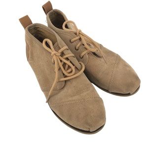 Toms Boto Corduroy Tan Ankle Bootie Sz 6.5